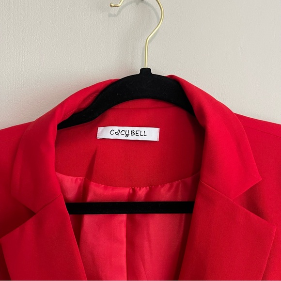 Red Cicy Bell Casual Blazer - Perfect for Office or Date Night - Picture 3 of 8
